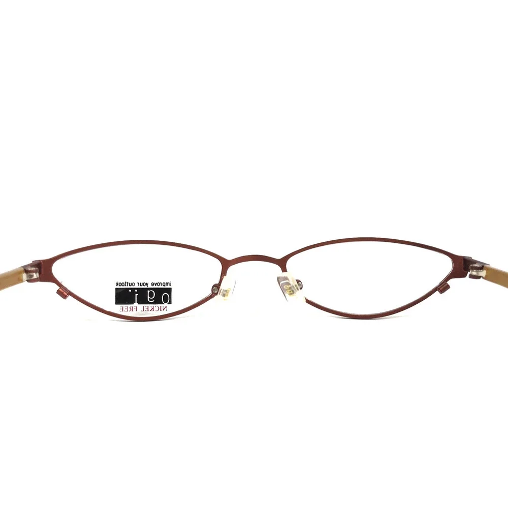 ogi Petite Eyeglasses Frames 9018 COL. 61 Brown Gold Cat Eye Full Rim 50-19-135
